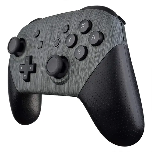 Vista 7 de eXtremeRate - Carcasa de repuesto para controlador NS Switch Pro diseño de plata cepillada carcasa de repuesto para controlador NS Switch Pro