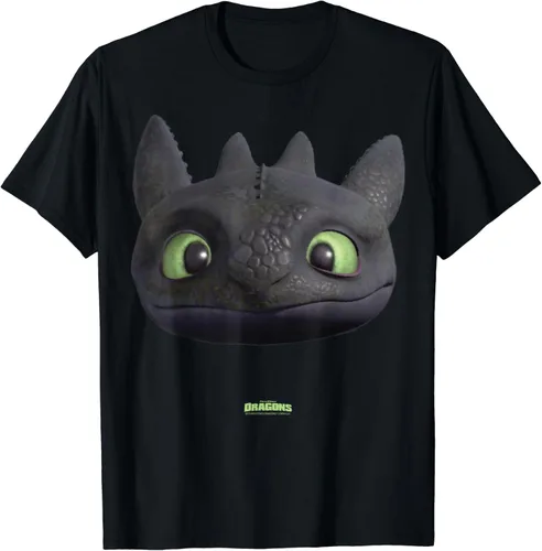 Vista 2 de Camiseta 3D de disfraz de cara grande sin dientes Night Fury, Negro