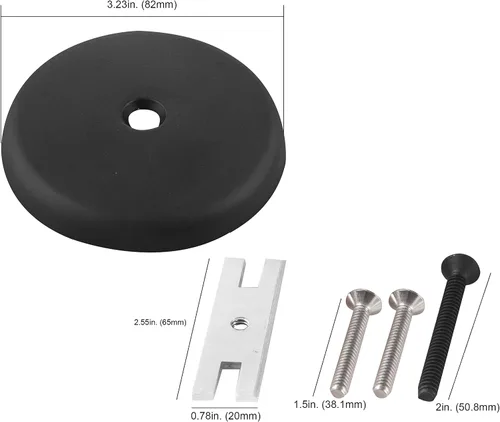 Vista 6 de Placa de desagüe de bañera de un solo orificio con tornillos a juego, fácil de instalar, negro mate