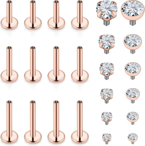 Vista 12 de Vsnnsns 16G Anillos de Labio de Acero Inoxidable Tragus Hélice Caracola Piercing Joyería Mordida de Serpiente Piercing Monroe Anillos de Labio
