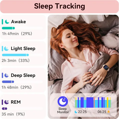 Vista 4 de Reloj inteligente para mujer, reloj inteligente con esfera dinámica HD de 1.85 pulgadas para Android y iPhone con respuesta/hacer llamadas