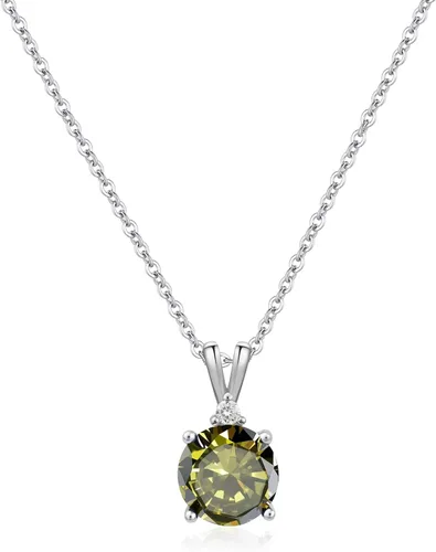 Vista 32 de 8mm Round Cubic Zirconia Sterling Silver Necklace Dainty Necklace Birthstone Jewelry Pendant Necklaces for Women