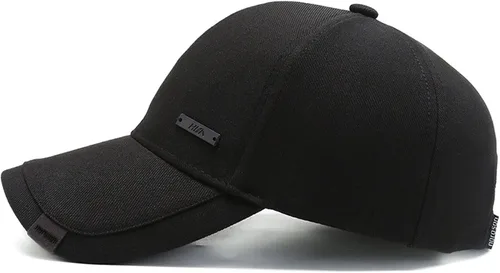 Vista 6 de Sombrero vintage de algodón para papá con picos de doble capa ajustable, gorra de béisbol de moda para hombre