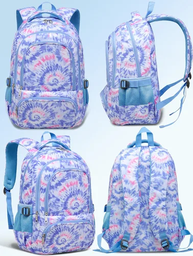 Vista 9 de BLUEFAIRY Mochilas infantiles para niñas y niños, regalos de regreso a la escuela para niños, primaria, primaria, escuela secundaria, Violeta claro