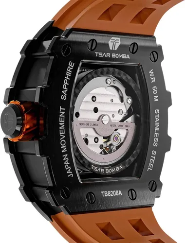 Vista 2 de TSAR BOMBA Relojes mecánicos automáticos de lujo para hombre movimiento japonés cristal de zafiro Reloj impermeable de 1640ft Relojes de pulsera