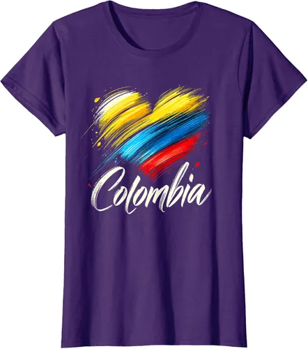 Vista 11 de Camiseta de orgullo colombiano con corazón de la bandera de Colombia