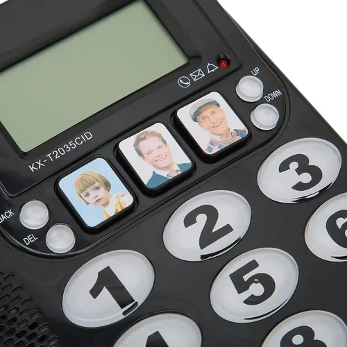 Vista 8 de Teléfono grande para personas mayores, teléfono con cable con identificación de llamadas, tono de llamada ajustable, accesos directos de memoria