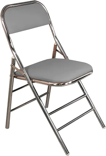 Vista 14 de QQXX Silla plegable con asiento acolchado de piel sintética, silla plegable portátil de metal con respaldo, silla de oficina básica, silla de Negro