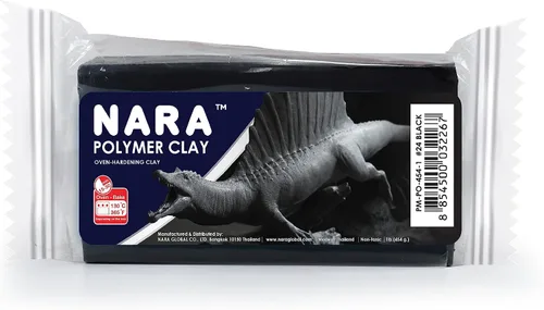 Vista 3 de NARA Arcilla de polímero para hornear, 1 color, 1 bloque, 16.01 oz (1 libra) (negro)