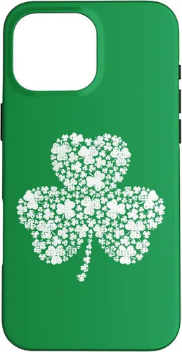 Vista 19 de Funda verde vintage con trébol relleno de trébol para iPhone 16