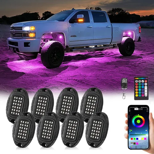 Vista 11 de 6 cápsulas de luces LED de aleación para UTV, ATV, carrito de golf, camioneta RZR todoterreno, kit de neón RGB multicolor impermeable actualizado