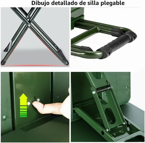 Vista 7 de Taburete plegable para silla de camping, taburete de pesca