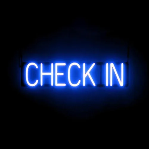 Vista 36 de SpellBrite HOTEL Sign Letrero relacionado con la hospitalidad con aspecto de neón, fuente de luz LED azul 19.8 x 6.3 pulgadas