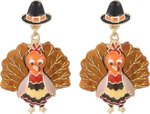 Vista 13 de Madison Tyler Thanksgiving Earrings for Women Cute Fall Pumpkin Jewelry Hoguera-Small