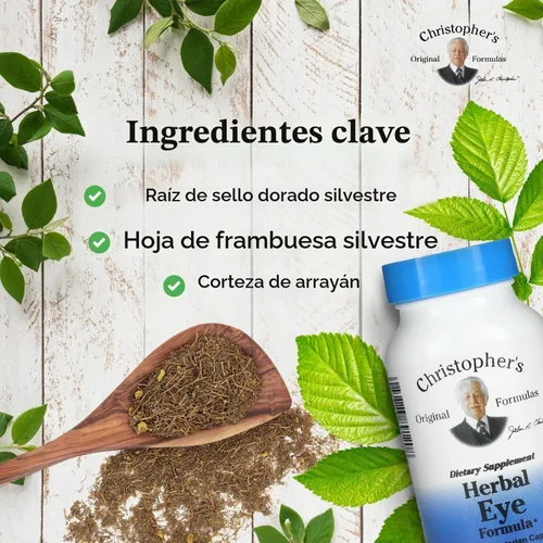 Vista 3 de Christopher's Original Formulas Herbal Eye Formula - Vitaminas para el cuidado de la vista - Suplemento natural de apoyo para los ojos con hierbas