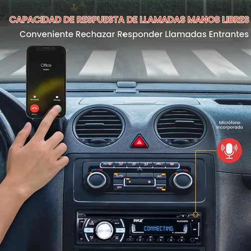 Vista 4 de Pyle Receptor estéreo marino Bluetooth para barco, unidad principal marina, receptor de altavoz estéreo único DIN - Transmisión de música