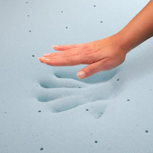 Vista 8 de EMMA + OLIVER Cubrecolchón de espuma viscoelástica refrescante de 2 pulgadas con infusión de gel frío, espuma viscoelástica certificada CertiPUR-US