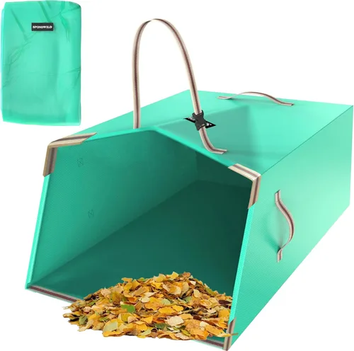 Vista 10 de Leaf Collector & Reusable Yard Waste Bag, 40 Gallon Dustpan-Type Collapsible, Portable, Adjustable Handle, Garden Lawn Clean Up, Leaf Collector