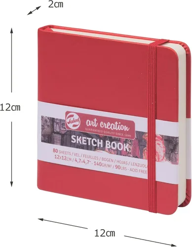 Vista 2 de Cuaderno de bocetos Talens Art Creation rojo 12X12 cm, 140 gramos