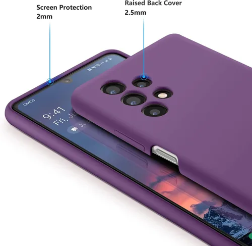 Vista 2 de Diseñada para Galaxy A32 5G, silicona líquida de goma de gel a prueba de golpes, forro de tela de microfibra suave, compatible con Galaxy A32 5G