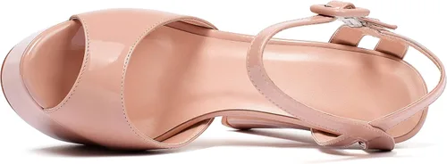 Vista 5 de Eldof Sandalias de plataforma para mujer, tacón alto, con correa de tobillo de 6 pulgadas, puntera abierta, tacones, vestido de fiesta, zapatos
