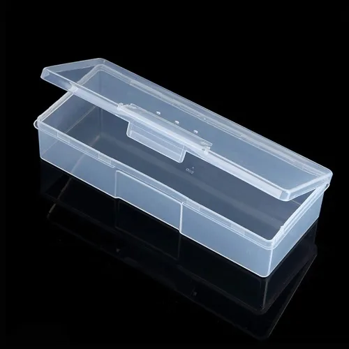 Vista 2 de Paquete de 4 cajas de herramientas de uñas, estuche de plástico para limas de uñas, contenedor de pedicura, estuche de almacenamiento de archivos