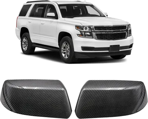 Vista 2 de Tapa de Espejo Lateral del Conductor con Patrón de Fibra de Carbono Compatible con Chevrolet Suburban Tahoe GMC Yukon/Yukon XL 2015-2020