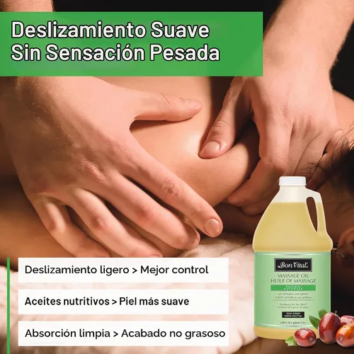 Vista 6 de Aceite de masaje Bon Vital Naturale hecho con ingredientes naturales para un masaje relajante y respetuoso con el medio ambiente, revive y rehidrata