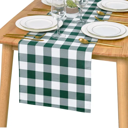 Vista 33 de Hiasan - Mantel cuadrado a cuadros, 30 x 30 pulgadas, tela impermeable y resistente a las arrugas para picnic, cena y fiesta, tela de poliéster
