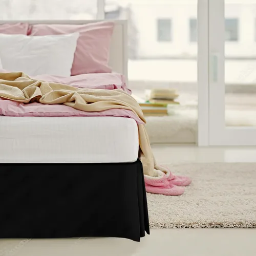 Vista 8 de LUX Décor Falda de Cama King de 16 Pulgadas de Caída - Falda de Cama Plisada de Microfibra Cepillada - Fácil Ajuste, Resistente a Arrugas y Negro