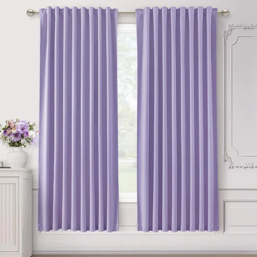 Vista 43 de SHINELAND Cortinas opacas cortas para ventanas de dormitorio, cortinas de baño, 45 pulgadas de largo
