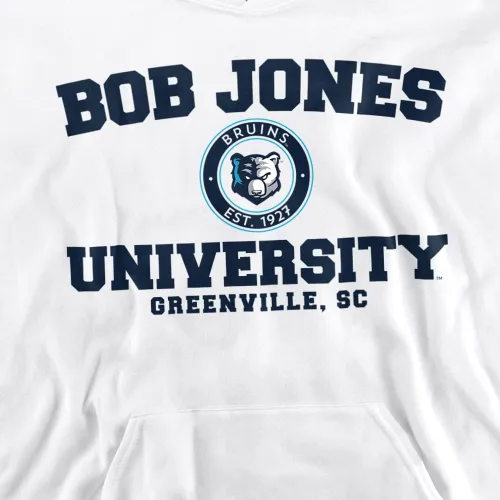 Vista 2 de LOGOVISION Sudadera con capucha oficial de Bob Jones University con logotipo circular para niños y niñas