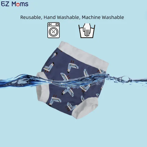 Vista 6 de EZ Moms Paquete de 2 pañales de natación para bebé, reutilizables, suaves y sedosos, lavables, pañales de natación para niños de 6 meses, pañales