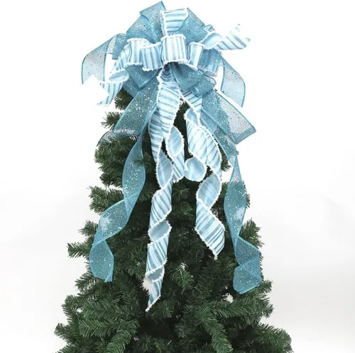 Vista 22 de Ochine Decoración para árbol de Navidad, lazo decorativo para árbol de Navidad, tiras decorativas, cinta, búfalo, arpillera, rojo y negro, lazo