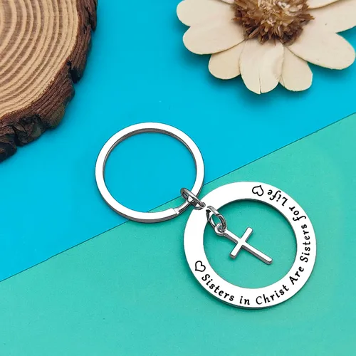Vista 2 de Dabihu Joyería cristiana, llavero para hermana cristiana, regalos religiosos para mujeres y niñas, hermanas religiosas, joyería de versículo bíblico