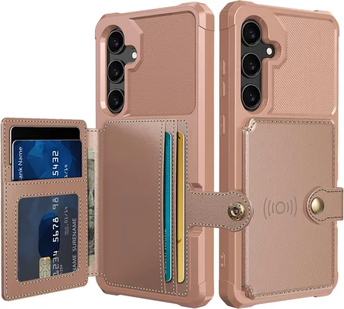 Vista 155 de Funda para Samsung Galaxy S21 Ultra con tarjetero, compatible con soporte magnético para automóvil, resistente a los golpes, resistente, suave, TPU