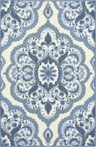 Vista 43 de Maples Rugs Vivian Medallion - Alfombra de área, fabricada en Estados Unidos, lavable, antideslizante, alfombra de interior para cocina, entrada