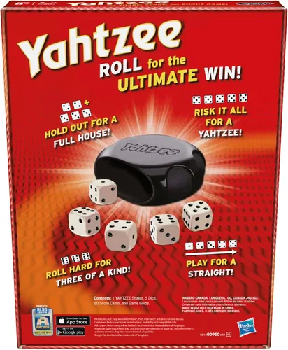 Vista 2 de Hasbro Gaming Yahtzee Game, juegos de dados de juego rápido para niños, adolescentes y adultos, juegos de estrategia, juegos familiares para niños