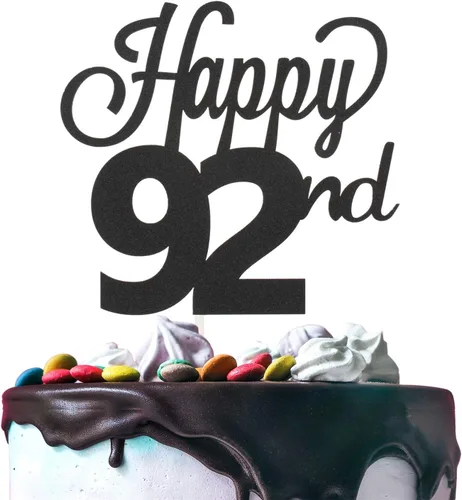 Vista 103 de LINGTEER - Decoración para pastel con texto "Happy Birthday 100", color negro