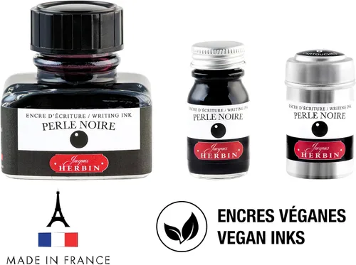 Vista 5 de Tinta para pluma estilográfica Herbin - Botella de 10 ml - Perle Noire