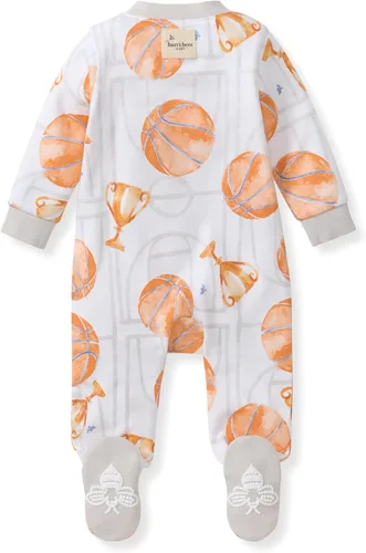 Vista 2 de Burt's Bees Baby Pijama con pies de algodón orgánico para niños Basketball Court