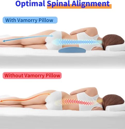 Vista 5 de Almohada de Soporte Lumbar para la Cama para Aliviar el Dolor de Espalda: Almohada de Espalda Baja para Dormir - Almohada de Cintura de Espuma