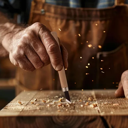 Vista 5 de Juego de herramientas de tallado de madera de 12 piezas, kit profesional de tallado de madera con cuchillos de acero al carbono SK2, cinceles