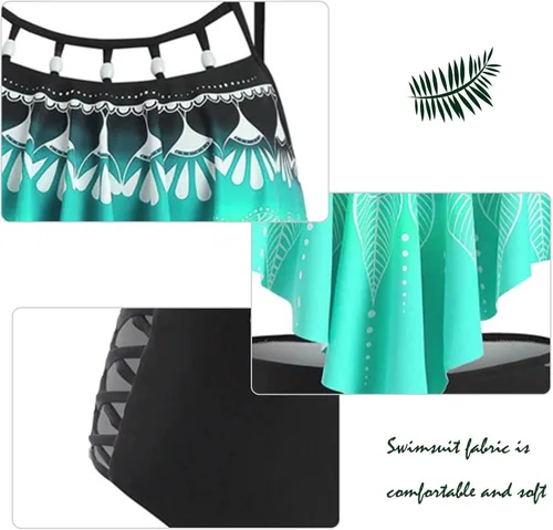Vista 5 de MOKINGTOP Bikini para mujer conjunto de bikini triangular de dos piezas con puntada látiga para mujer