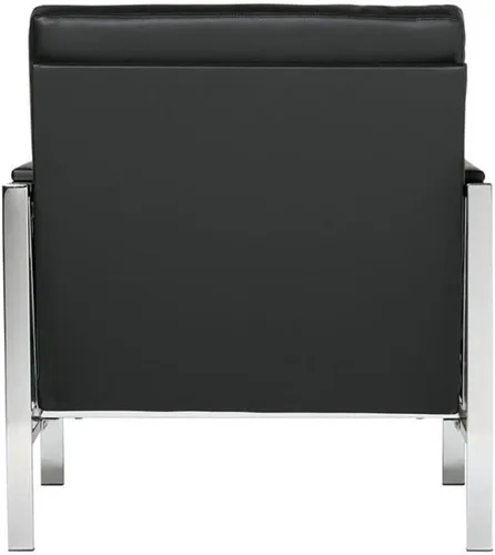 Vista 7 de Atlas Modern Accent Silla en piel mezclada, cromado/negro