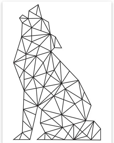 Vista 8 de Andaz Press Colección de arte geométrico para pared de origami, impresión minimalista en blanco y negro, oso, 8.5 x 11 pulgadas, paquete de 1