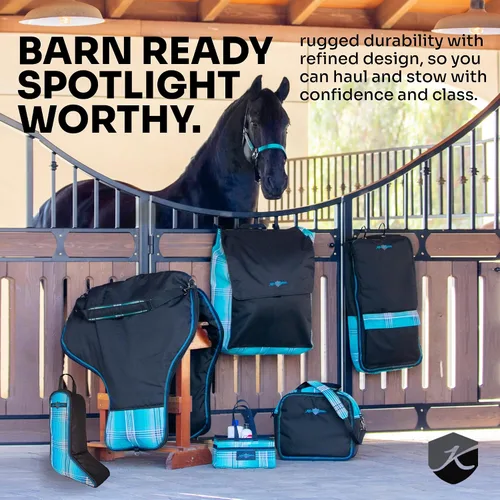 Vista 4 de Kensington - Bolsa de almacenamiento de nailon 600D Rip-Stop para manta de caballo, 13 x 10 x 2, impermeable, a prueba de polvo, con asas extra