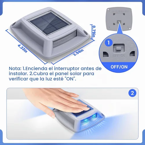 Vista 6 de Luces solares para muelle para exteriores, paquete de 12 unidades, luces Azul