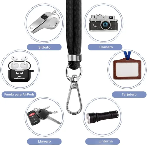 Vista 7 de CACOE Cordón para teléfono celular 2 piezas - 1 pieza correa ajustable para el cuello, 1 pieza correa de muñeca, 2 piezas almohadillas, cruzado