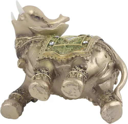 Vista 7 de TOPINCN Escultura de estatua de elefante de la suerte de Feng Shui, figura china de elefante de la suerte para decoración del hogar y la oficina